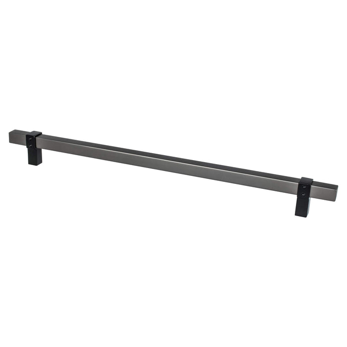Berenson 5131-4SLT55-P Rivet Rebel 12 inch CC Slate Bar and Matte Black Posts Appliance Pull Slate and Matte Black