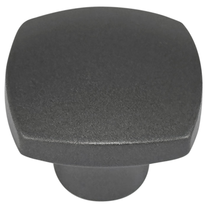 Laurey 74432 1 1/2" Square Knob - Aventura - Matte Grey