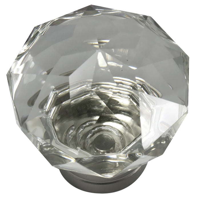 Paradise Bathworks 81959 1 3/4" Knob - Kristal - Satin Nickel
