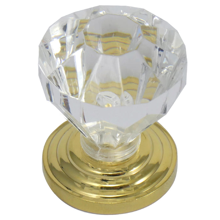 Paradise Bathworks 82004 1" Acrystal Knob - Acrylic w/ Brass Base