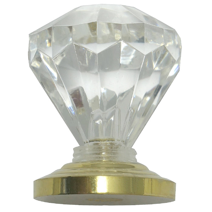 Paradise Bathworks 82004 1" Acrystal Knob - Acrylic w/ Brass Base