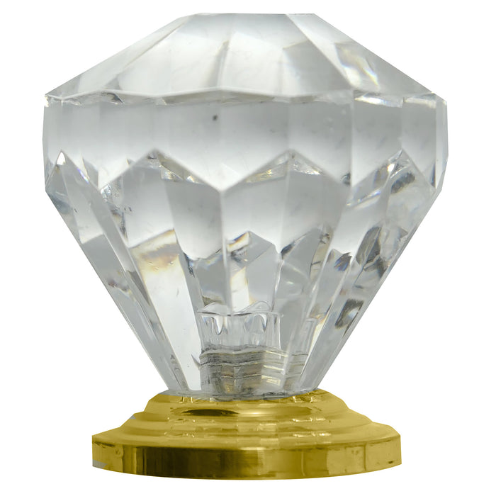 Paradise Bathworks 82104 1 1/4" Acrystal Knob - Acrylic w/ Brass Base