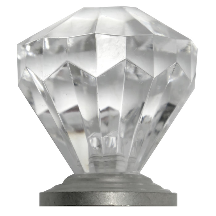 Paradise Bathworks 82159 1 1/4" Acrystal Knob -w/ Satin Pewter Base