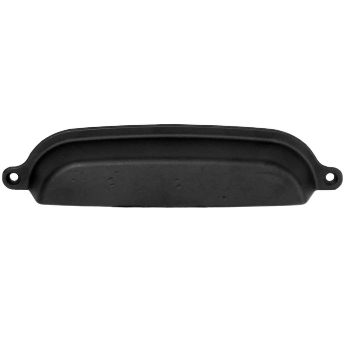 MNG Hardware 84820 6" Cup Pull - Riverstone - Matte Black