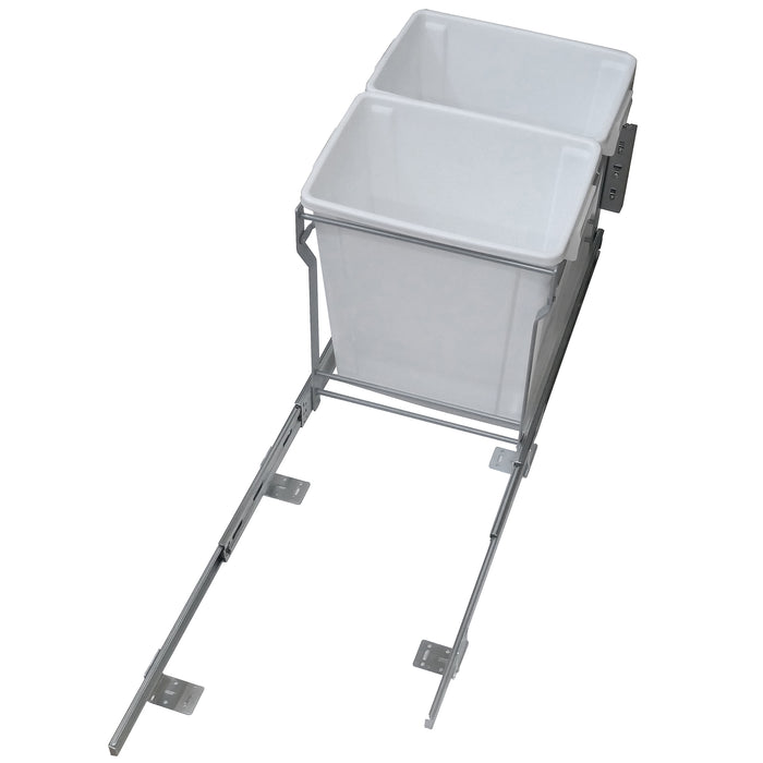 Paradise Bathworks 90101 20L Double-Bottom Mount- Pull-Out  Waste Bin w Door Mounting Kit