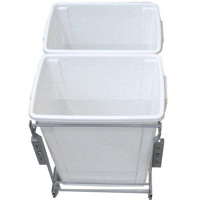 Paradise Bathworks 90101 20L Double-Bottom Mount- Pull-Out  Waste Bin w Door Mounting Kit
