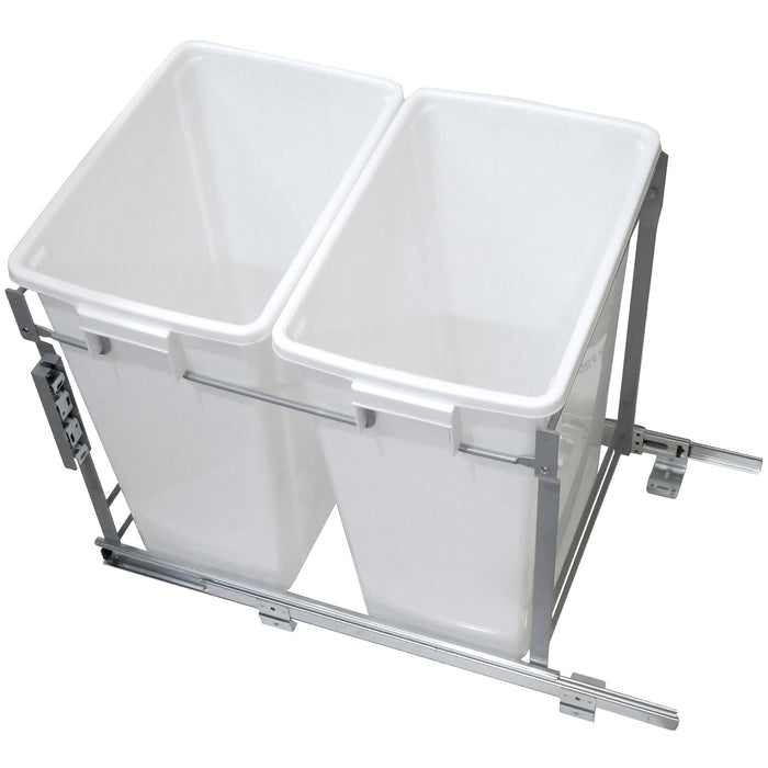 Paradise Bathworks 90101 20L Double-Bottom Mount- Pull-Out  Waste Bin w Door Mounting Kit