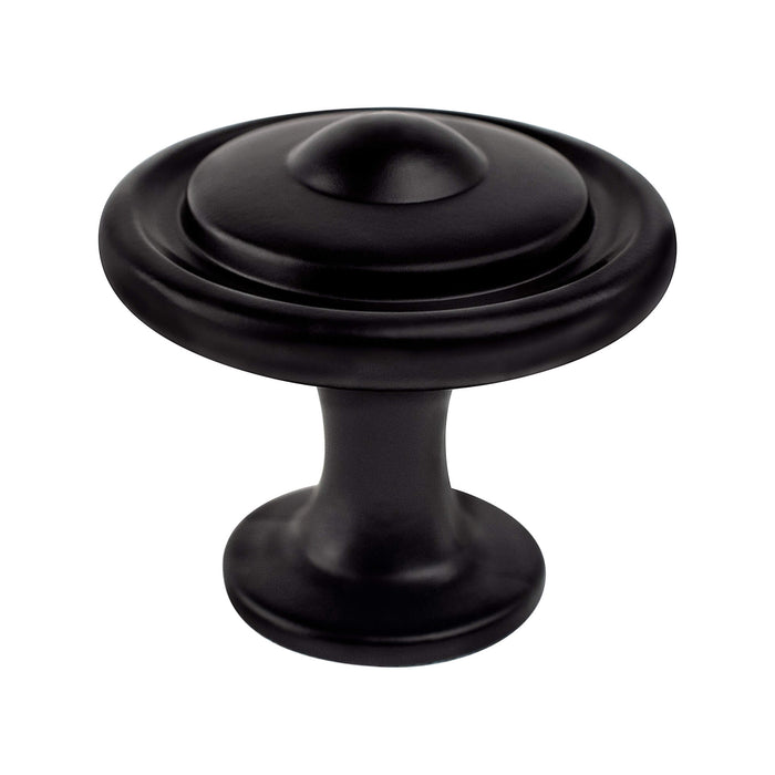 Berenson 9170-1055-P Traditional Advantage Three Matte Black Button Knob - KnobDepot
