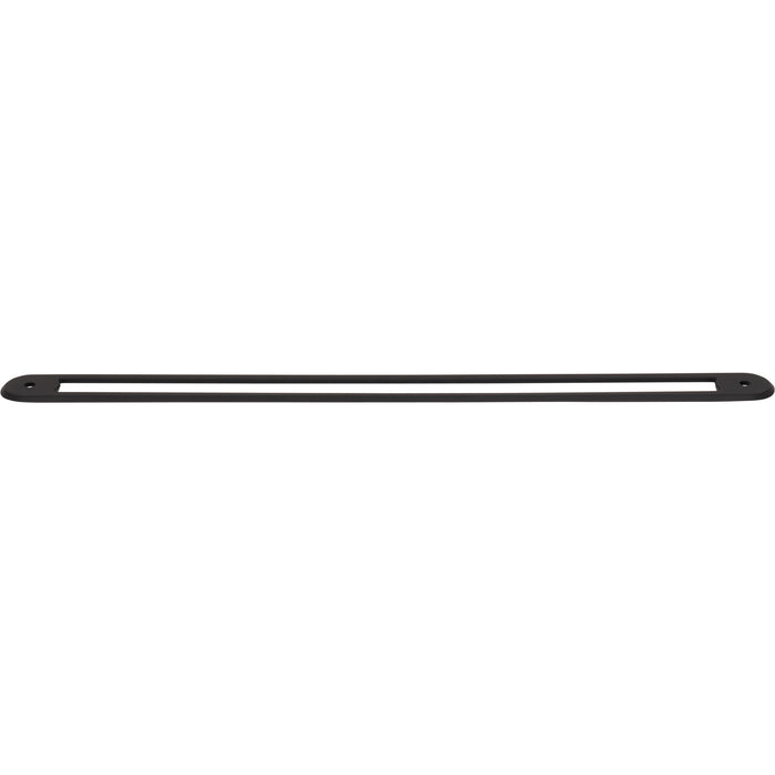 Top Knobs TK3357BLK Brockwell 12" Center to Center Pull Backplate Flat Black - KnobDepot
