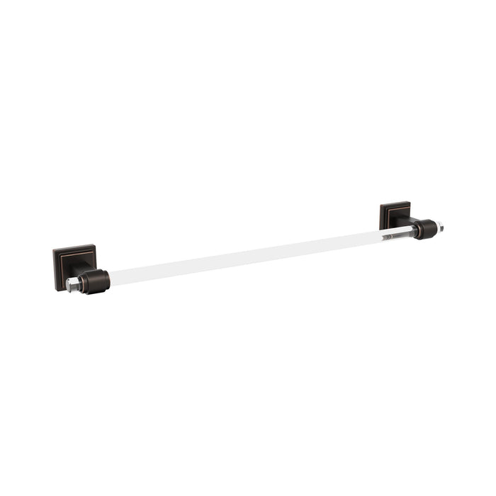 Amerock BH36063CORB Glacio Clear/Oil-Rubbed Bronze 18 inch (457mm) Towel Bar