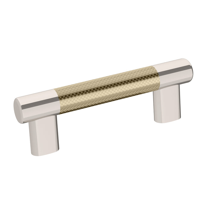 Amerock BP36557PNBBZ Esquire 3 inch or 3-3/4 inch (76mm or 96mm) Center-to-Center Polished Nickel/Golden Champagne Cabinet Pull