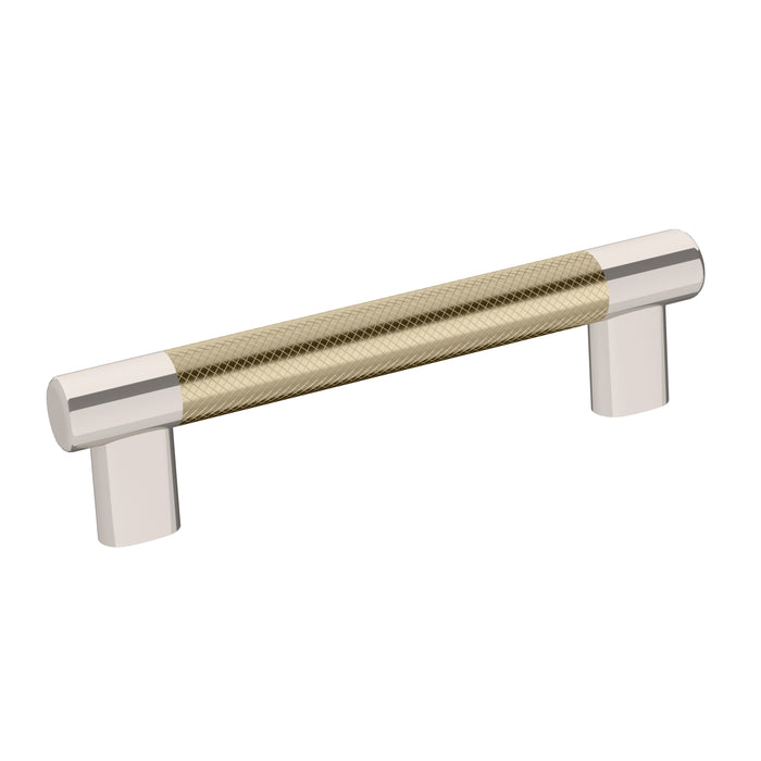 Amerock BP36558PNBBZ Esquire 5-1/16 inch (128mm) Center-to-Center Polished Nickel/Golden Champagne Cabinet Pull