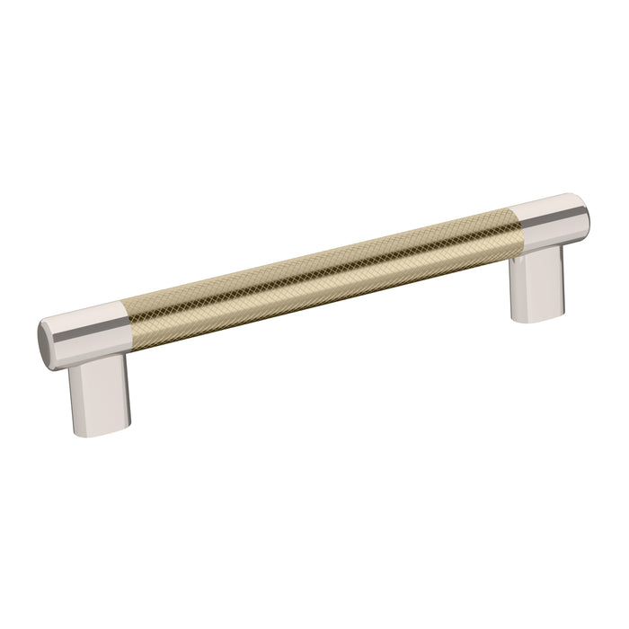Amerock BP36559PNBBZ Esquire 6-5/16 inch (160mm) Center-to-Center Polished Nickel/Golden Champagne Cabinet Pull