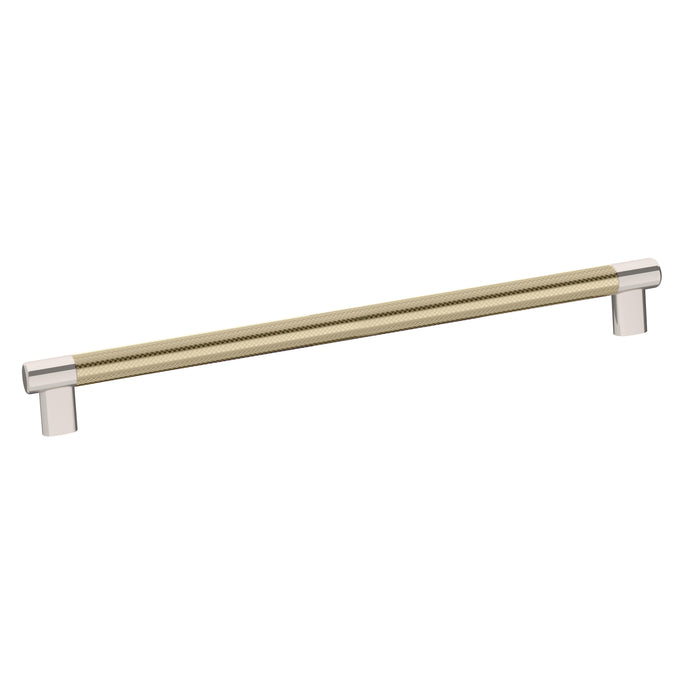 Amerock BP36561PNBBZ Esquire 12-5/8 inch (320mm) Center-to-Center Polished Nickel/Golden Champagne Cabinet Pull
