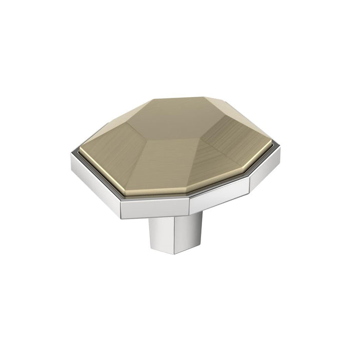 Amerock BP36638BBZ26 London 1-5/8 inch (41mm) Length Golden Champagne/Polished Chrome Cabinet Knob