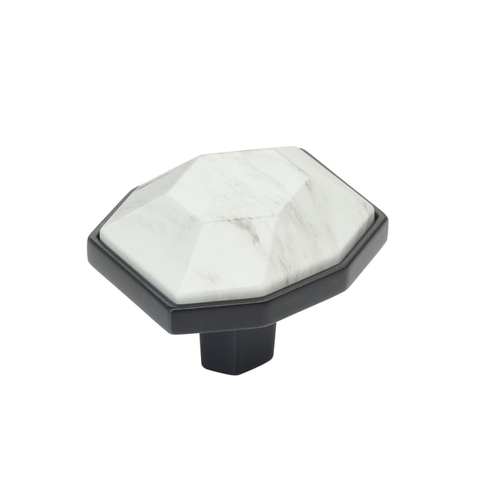 Amerock BP36638MWBBR Carrione 1-5/8 inch (41mm) Length Marble White/Black Bronze Cabinet Knob