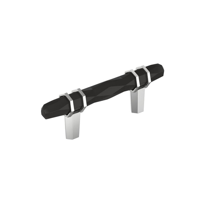 Amerock BP36639BBR26 London 3 inch (76mm) Center-to-Center Black Bronze/Polished Chrome Cabinet Pull