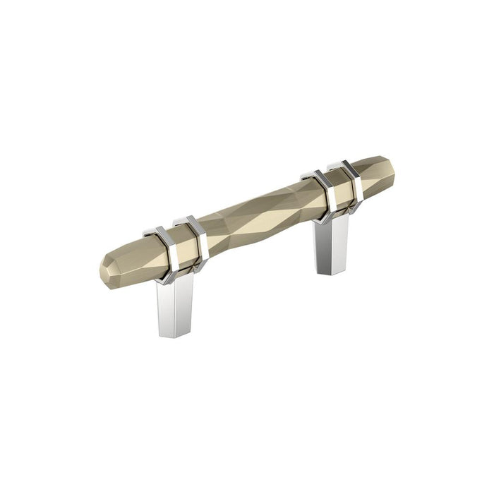 Amerock BP36639BBZ26 London 3 inch (76mm) Center-to-Center Golden Champagne/Polished Chrome Cabinet Pull