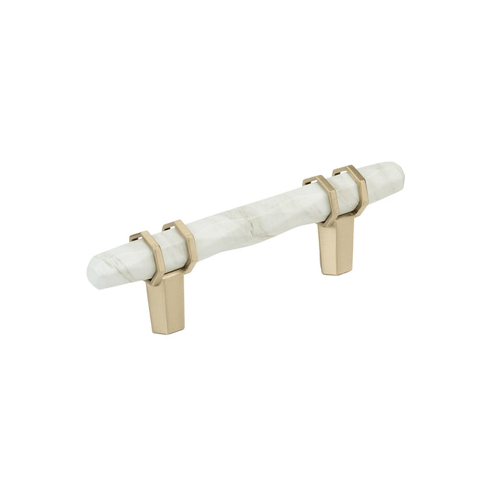 Amerock BP36639MWBBZ Carrione 3 inch (76mm) Center-to-Center Marble White/Golden Champagne Cabinet Pull