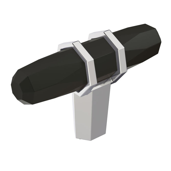 Amerock BP36647BBR26 London 2-1/2 inch (64mm) Length Black Bronze/Polished Chrome Cabinet Knob