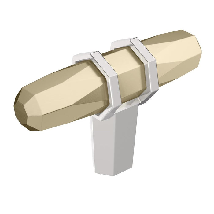 Amerock BP36647BBZ26 London 2-1/2 inch (64mm) Length Golden Champagne/Polished Chrome Cabinet Knob