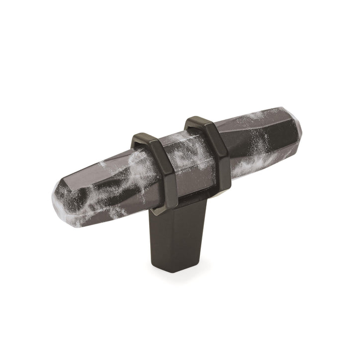 Amerock BP36647MBKBBR Carrione 2-1/2 inch (64mm) Length Marble Black/Black Bronze Cabinet Knob