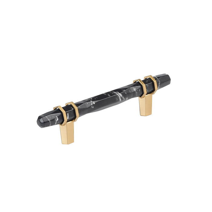 Amerock BP36648MBKCZ Carrione 3-3/4 inch (96mm) Center-to-Center Marble Black/Champagne Bronze Cabinet Pull