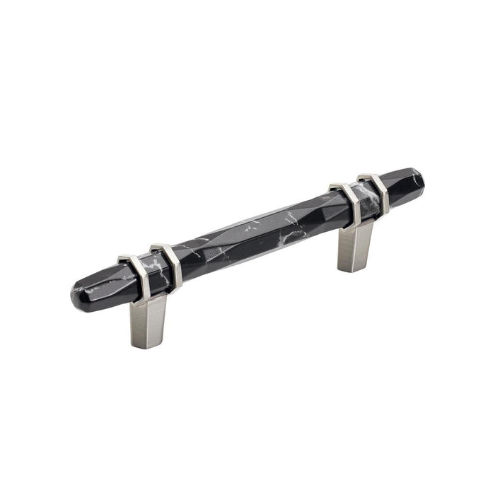 Amerock BP36648MBKG10 Carrione 3-3/4 inch (96mm) Center-to-Center Marble Black/Satin Nickel Cabinet Pull
