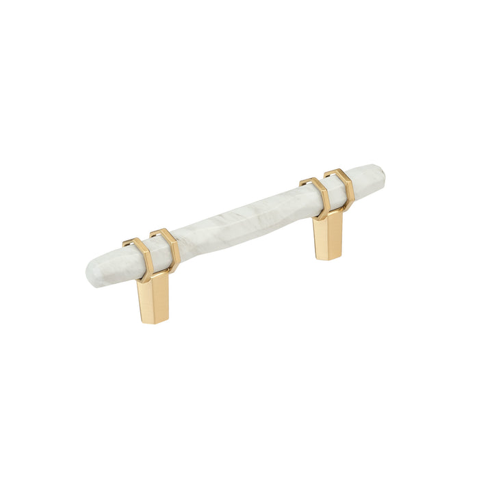 Amerock BP36648MWCZ Carrione 3-3/4 inch (96mm) Center-to-Center Marble White/Champagne Bronze Cabinet Pull