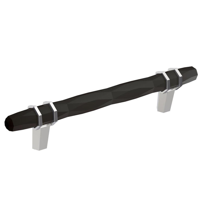 Amerock BP36649BBR26 London 5-1/16 inch (128mm) Center-to-Center Black Bronze/Polished Chrome Cabinet Pull