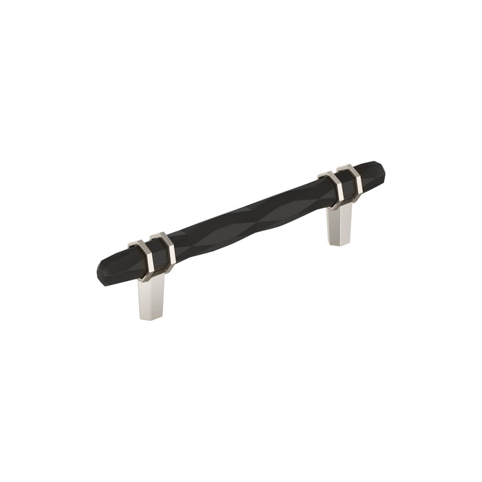 Amerock BP36649BBRPN London 5-1/16 inch (128mm) Center-to-Center Black Bronze/Polished Nickel Cabinet Pull