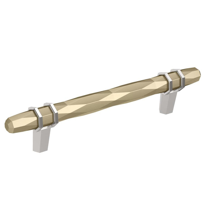Amerock BP36649BBZ26 London 5-1/16 inch (128mm) Center-to-Center Golden Champagne/Polished Chrome Cabinet Pull
