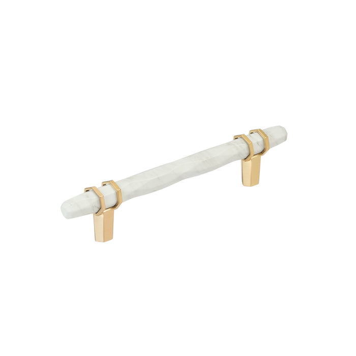 Amerock BP36649MWCZ Carrione 5-1/16 inch (128mm) Center-to-Center Marble White/Champagne Bronze Cabinet Pull