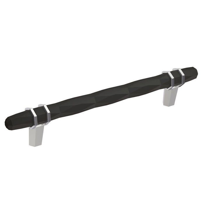 Amerock BP36650BBR26 London 6-5/16 inch (160mm) Center-to-Center Black Bronze/Polished Chrome Cabinet Pull