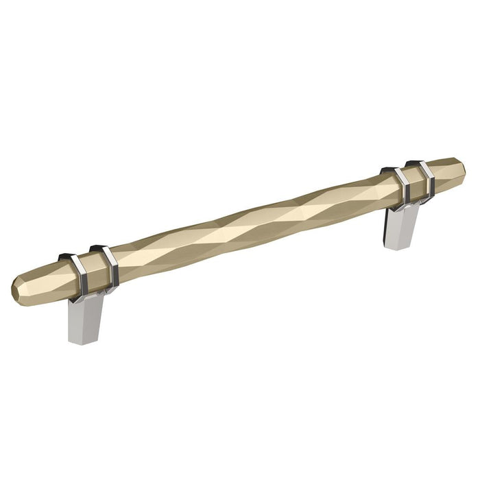 Amerock BP36650BBZ26 London 6-5/16 inch (160mm) Center-to-Center Golden Champagne/Polished Chrome Cabinet Pull