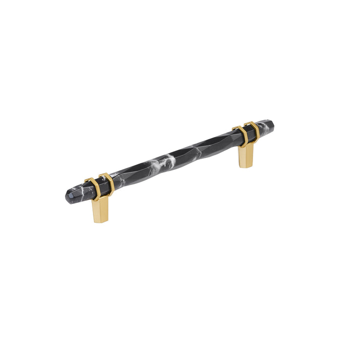 Amerock BP36650MBKCZ Carrione 6-5/16 inch (160mm) Center-to-Center Marble Black/Champagne Bronze Cabinet Pull