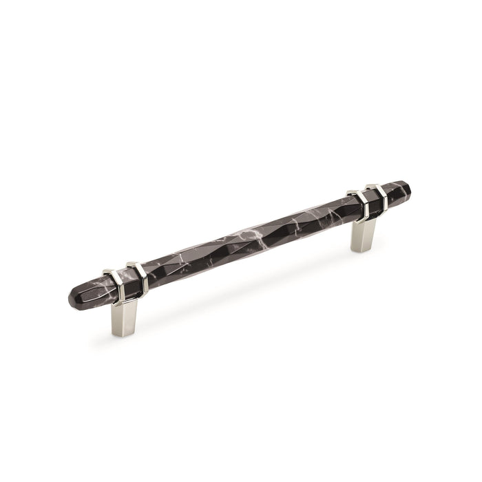 Amerock BP36650MBKPN Carrione 6-5/16 inch (160mm) Center-to-Center Marble Black/Polished Nickel Cabinet Pull