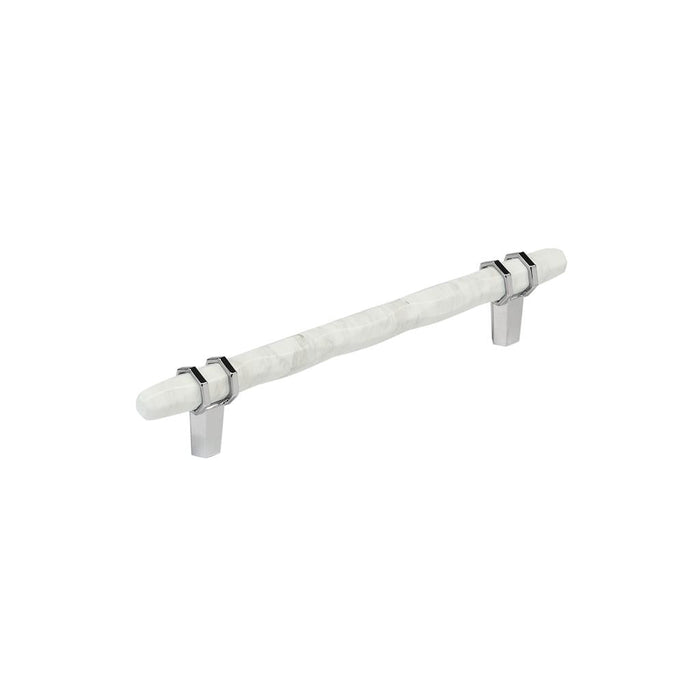 Amerock BP36650MW26 Carrione 6-5/16 inch (160mm) Center-to-Center Marble White/Polished Chrome Cabinet Pull