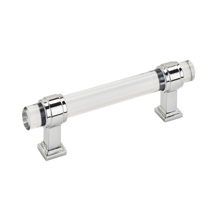 Amerock BP36654C26 Glacio 3-3/4 inch (96mm) Center-to-Center Clear/Polished Chrome Cabinet Pull