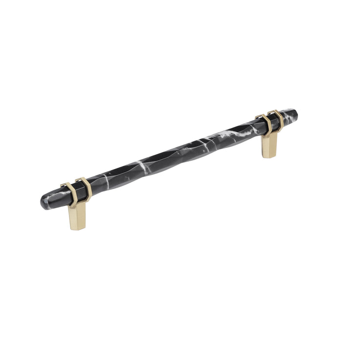 Amerock BP36663MBKBBZ Carrione 8 inch (203mm) Center-to-Center Marble Black/Golden Champagne Cabinet Pull