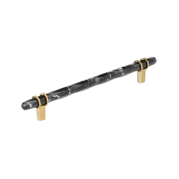 Amerock BP36663MBKCZ Carrione 8 inch (203mm) Center-to-Center Marble Black/Champagne Bronze Cabinet Pull