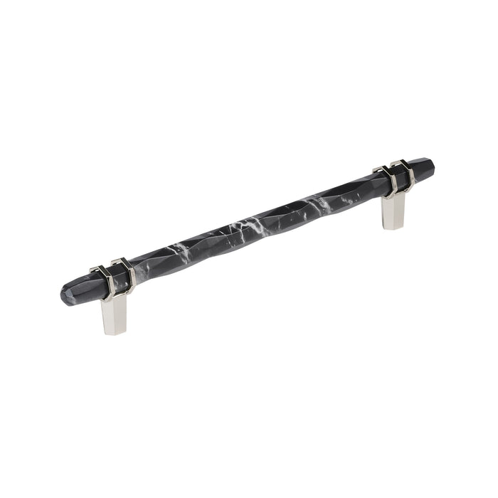 Amerock BP36663MBKPN Carrione 8 inch (203mm) Center-to-Center Marble Black/Polished Nickel Cabinet Pull