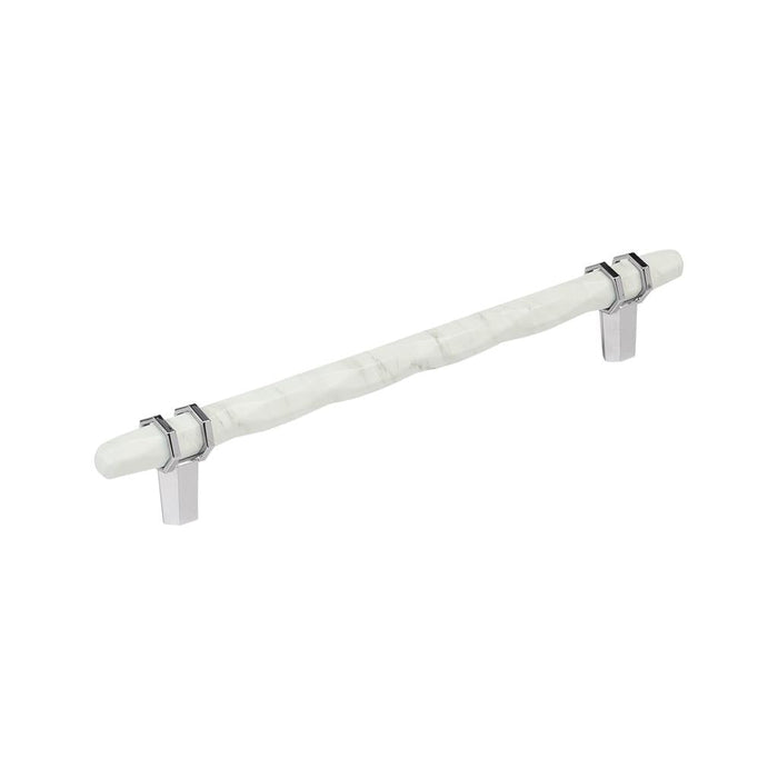 Amerock BP36663MW26 Carrione 8 inch (203mm) Center-to-Center Marble White/Polished Chrome Cabinet Pull