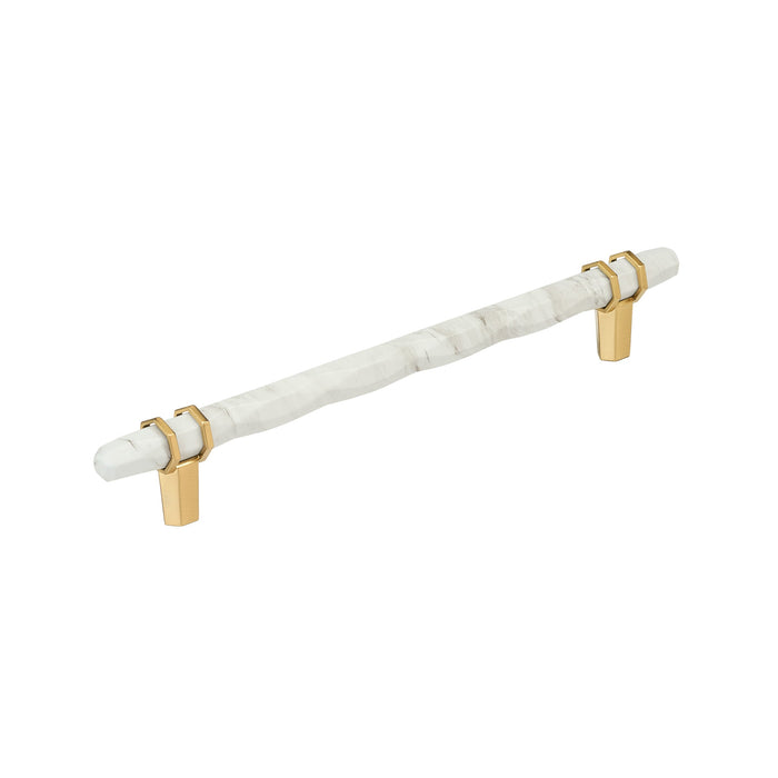 Amerock BP36663MWCZ Carrione 8 inch (203mm) Center-to-Center Marble White/Champagne Bronze Cabinet Pull