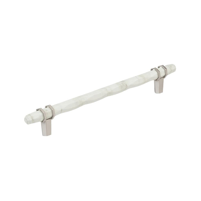 Amerock BP36663MWG10 Carrione 8 inch (203mm) Center-to-Center Marble White/Satin Nickel Cabinet Pull