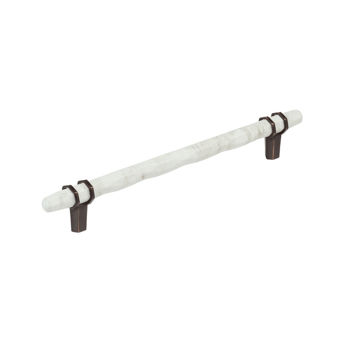 Amerock BP36663MWORB Carrione 8 inch (203mm) Center-to-Center Marble White/Oil-Rubbed Bronze Cabinet Pull