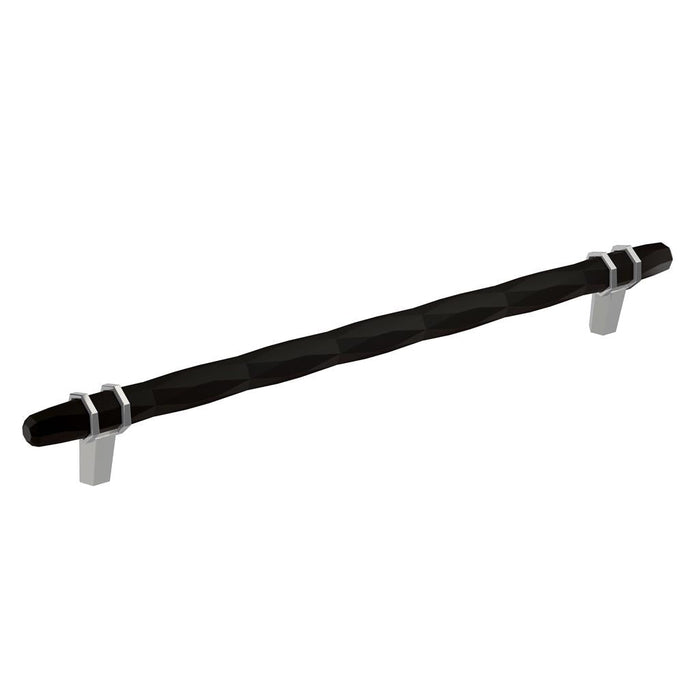 Amerock BP36664BBR26 London 10-1/16 inch (256mm) Center-to-Center Black Bronze/Polished Chrome Cabinet Pull