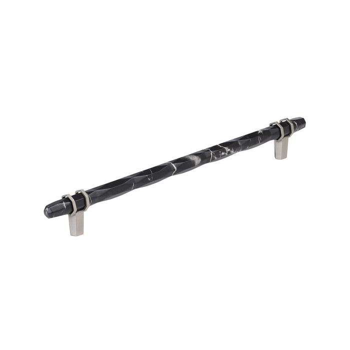 Amerock BP36664MBKG10 Carrione 10-1/16 inch (256mm) Center-to-Center Marble Black/Satin Nickel Cabinet Pull