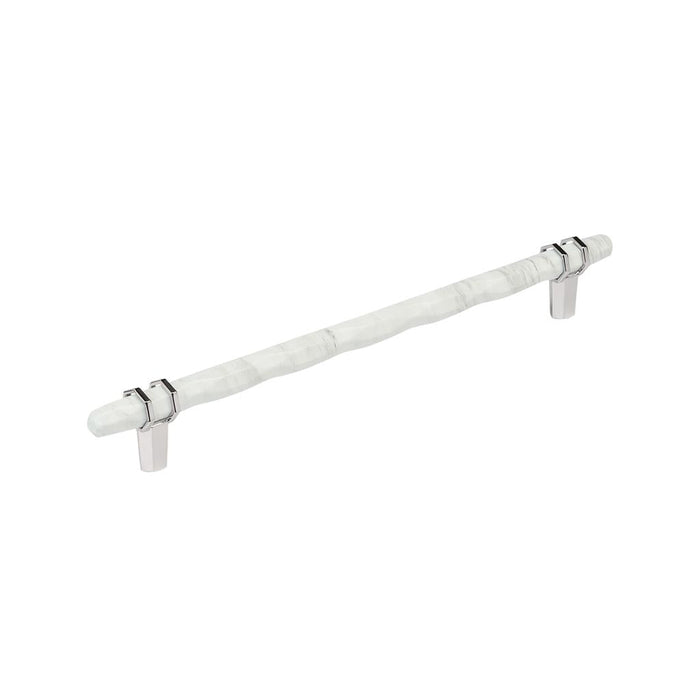 Amerock BP36664MW26 Carrione 10-1/16 inch (256mm) Center-to-Center Marble White/Polished Chrome Cabinet Pull