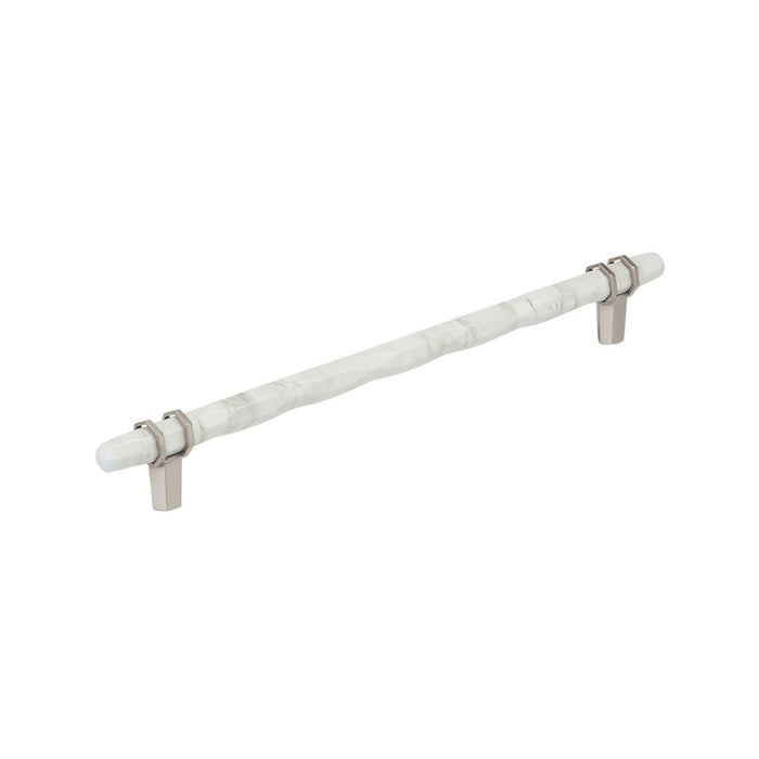 Amerock BP36664MWG10 Carrione 10-1/16 inch (256mm) Center-to-Center Marble White/Satin Nickel Cabinet Pull